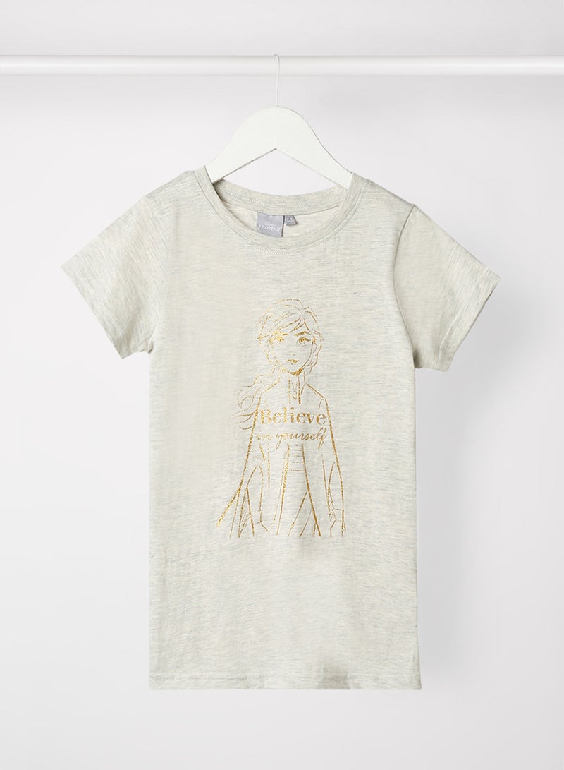 NEON Frozen 2 Printed Crew Neck T-Shirt Grey  - Image 1