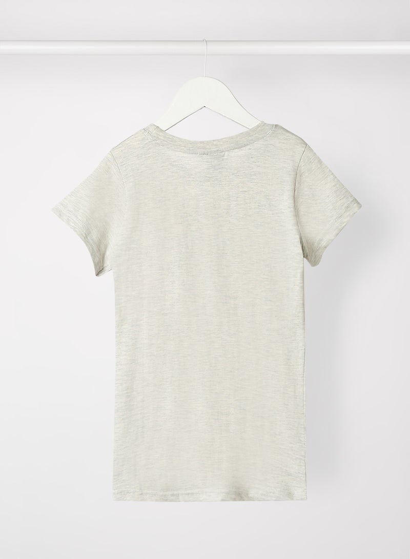 NEON Frozen 2 Printed Crew Neck T-Shirt Grey  - Image 2