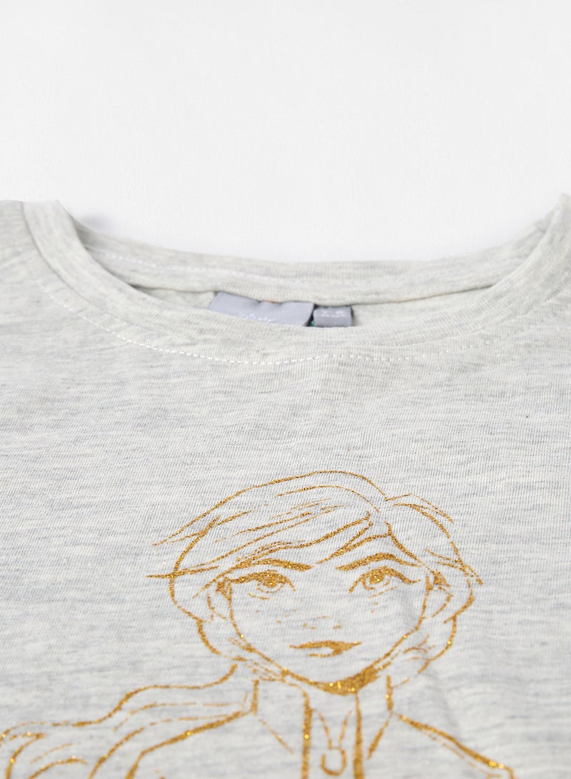 NEON Frozen 2 Printed Crew Neck T-Shirt Grey  - Image 3