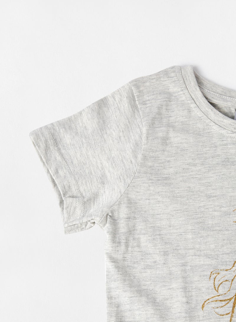 NEON Frozen 2 Printed Crew Neck T-Shirt Grey  - Image 4
