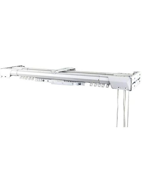 Adjustable Double Traverse Curtain Rail White 3meter