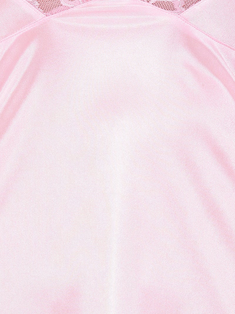 Clovia - Satin Halter Neck Babydoll Pink - Image 1