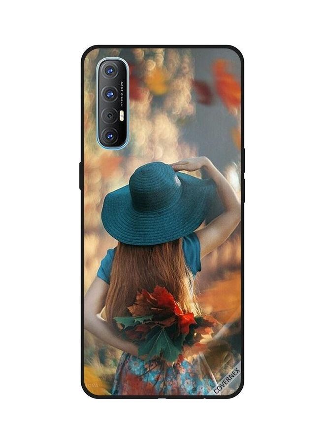 Covernex Hat Girl Hiding Love Leaves Design Protective Case Cover For Oppo Reno 3 Pro Multicolour - Image 1