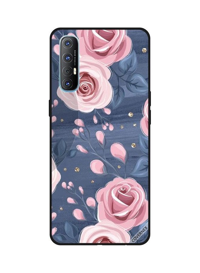 كوفرنيكس غطاء حماية واقٍ بطبعة زهور بلون وردي لهاتف أوبو رينو 3 برو متعدد الألوان - Image 1