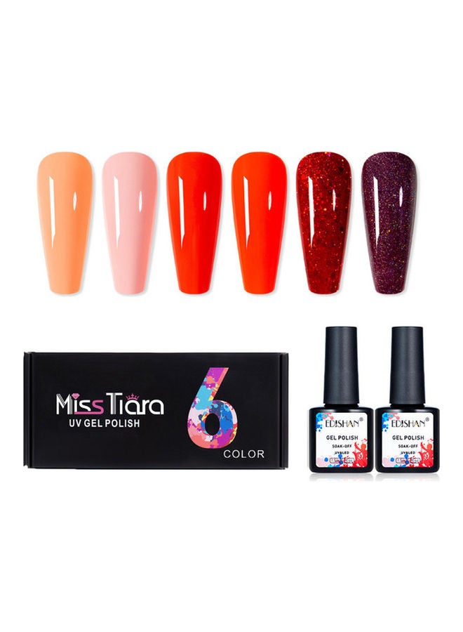 MissTiara 6-Piece UV and LED Nail Gel Polish Set Multicolour - Image 2