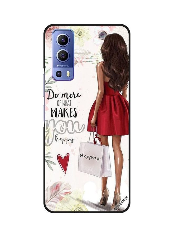 Covernex Vivo Y72 5G Protective Case Cover Printed Featuring Shopping Makes Me Happy DESIGN_0255 - Image 1