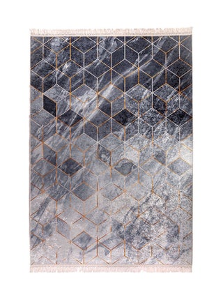 Rectangular Soft Touch Carpet Grey/Black 120x80cm - v1628756810/N49859476A_1