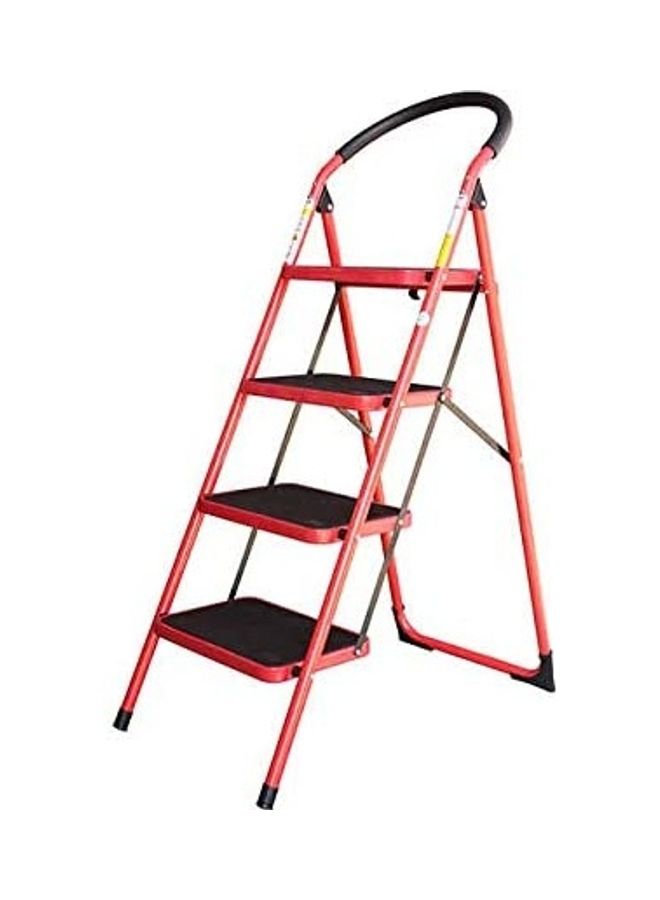 IBAMA - 4 Steps Folding Ladder Red/Black 130 x 86 x 36cm - Image 1