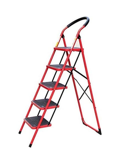 5 Steps Folding Ladder Red/Black ‎154 x 103 x 86cm