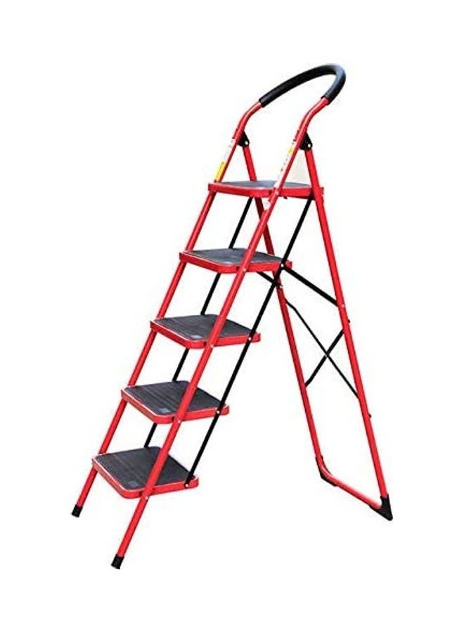 5 Steps Folding Ladder Red/Black ‎154 x 103 x 86cm
