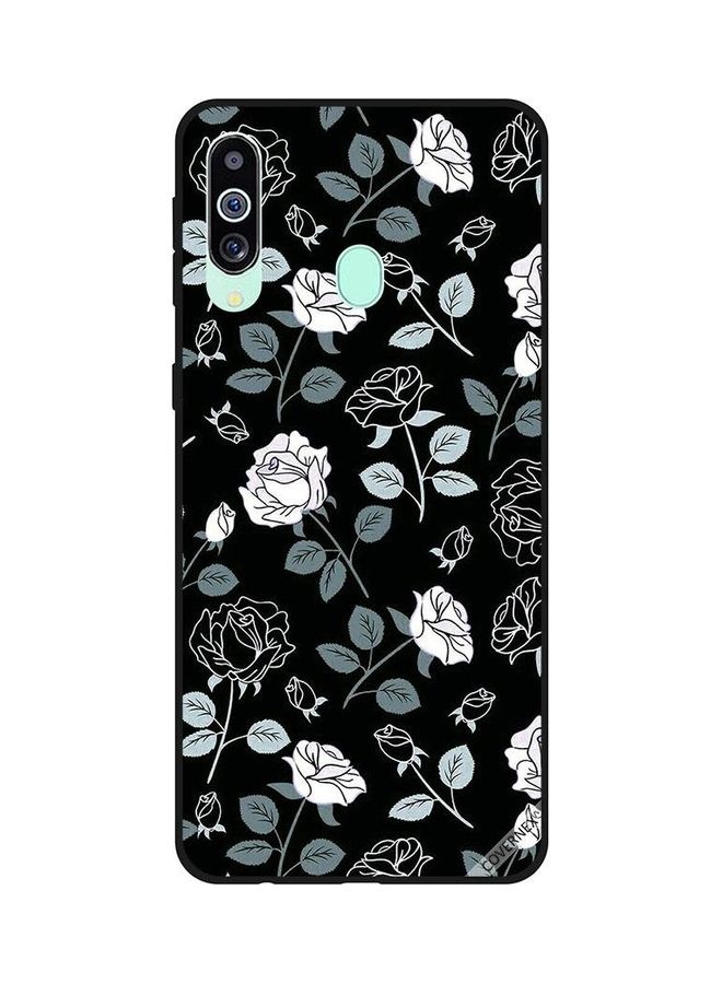 Covernex Samsung Galaxy A60 Protective Case Cover Printed Featuring B&w Floral Pattern DESIGN_0015 - Image 1