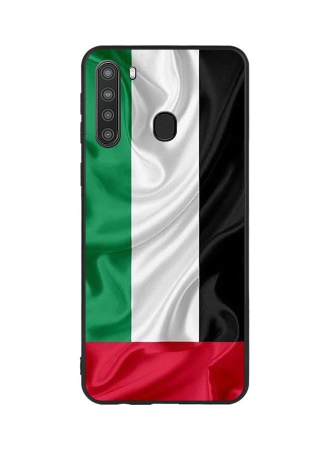 كوفرنيكس غطاء حماية واقٍ بطبعة علم الإمارات العربية المتحدة لهاتف سامسونج جالاكسي A21 متعدد الألوان - Image 1