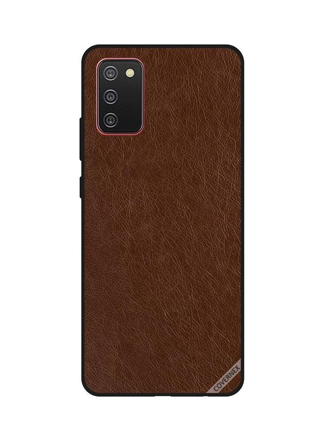 Covernex Leather Pattern Protective Case Cover For Samsung Galaxy A02s/F02s Brown