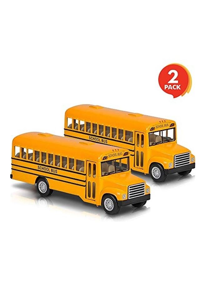 ArtCreativity Set of 2 Pull Back School Bus Toy - Image 1