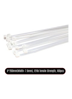 Generic 100 Pieces Self Locking Nylon Ties Cable White  - Image 2