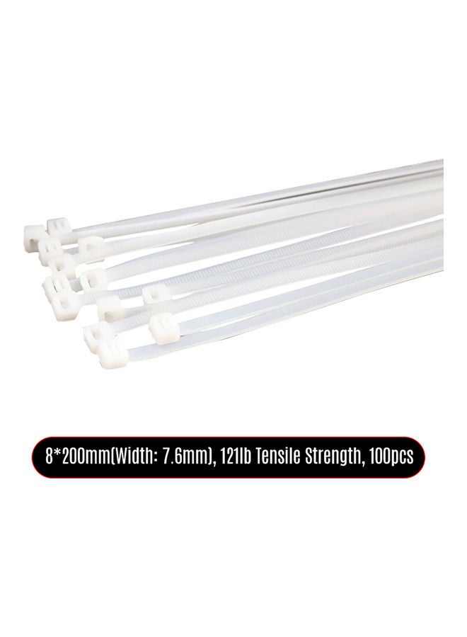 Generic 100 Pieces Self Locking Nylon Ties Cable White  - Image 2
