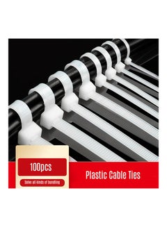 Generic 100 Pieces Self Locking Nylon Ties Cable White  - Image 4