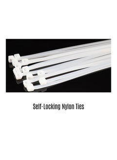 Generic 100 Pieces Self Locking Nylon Ties Cable White  - Image 1