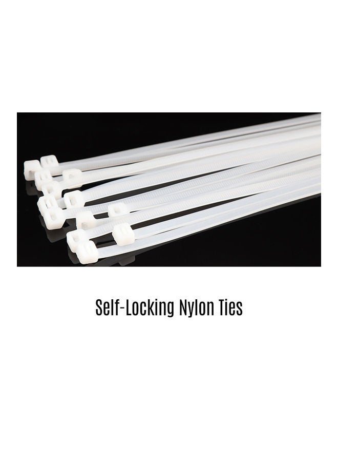 Generic 100 Pieces Self Locking Nylon Ties Cable White  - Image 1