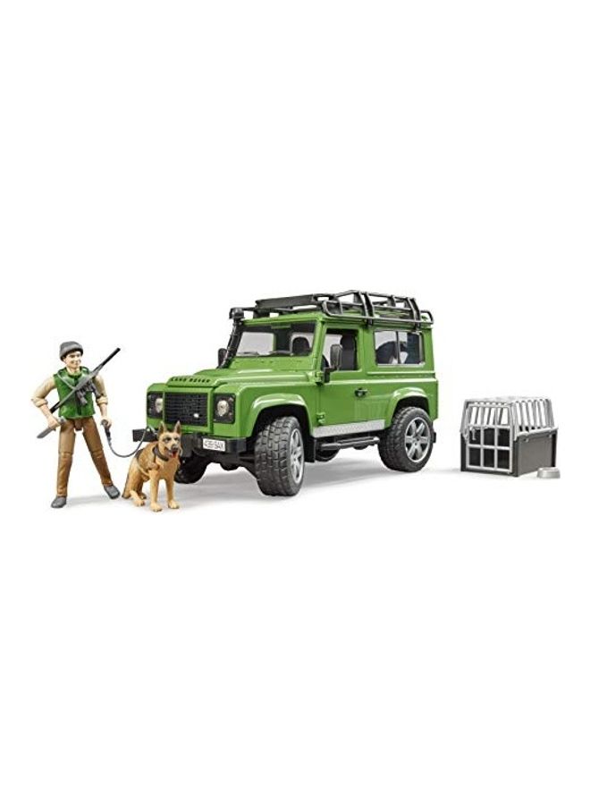 Bruder Land Rover Defender with Forester and Dog - Image 2
