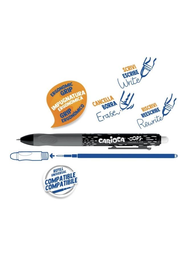 carioca 1-Piece Oops Retractable Erasable Pen Black  - Image 2
