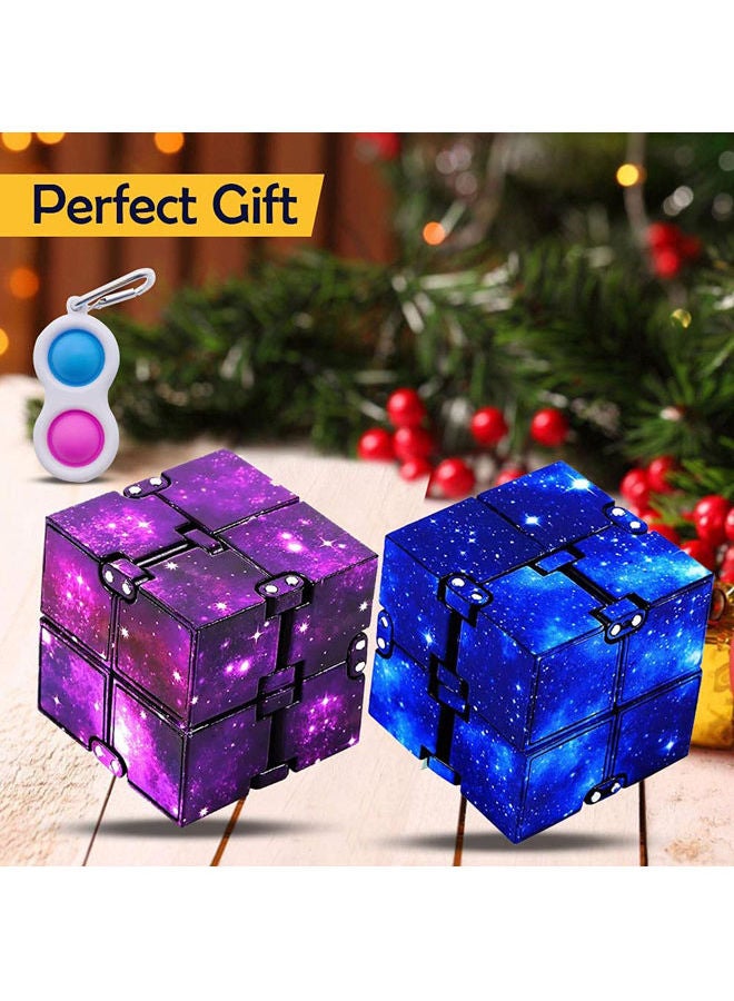 Rock Pow - 2-Piece Infinity Cube Fidget Toy Set - Image 1