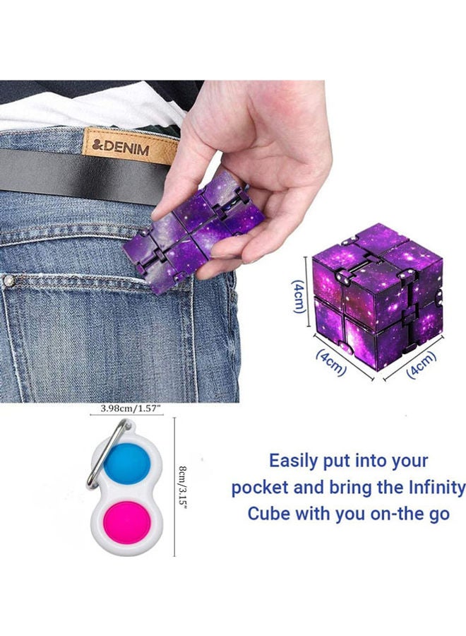 Rock Pow - 2-Piece Infinity Cube Fidget Toy Set - Image 1