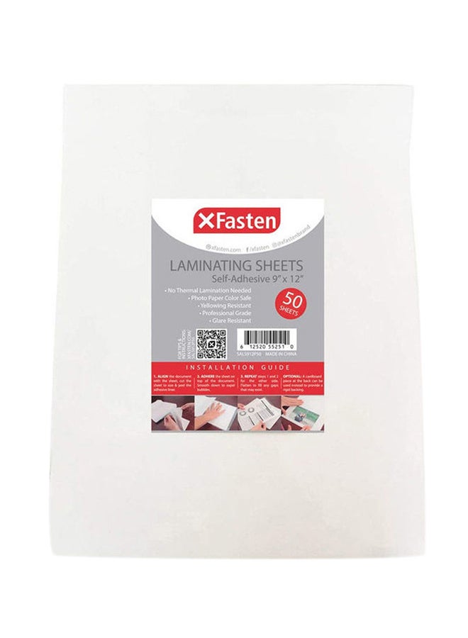 XFasten - 50-Piece Self-Adhesive Laminating Sheets Clear - Image 1