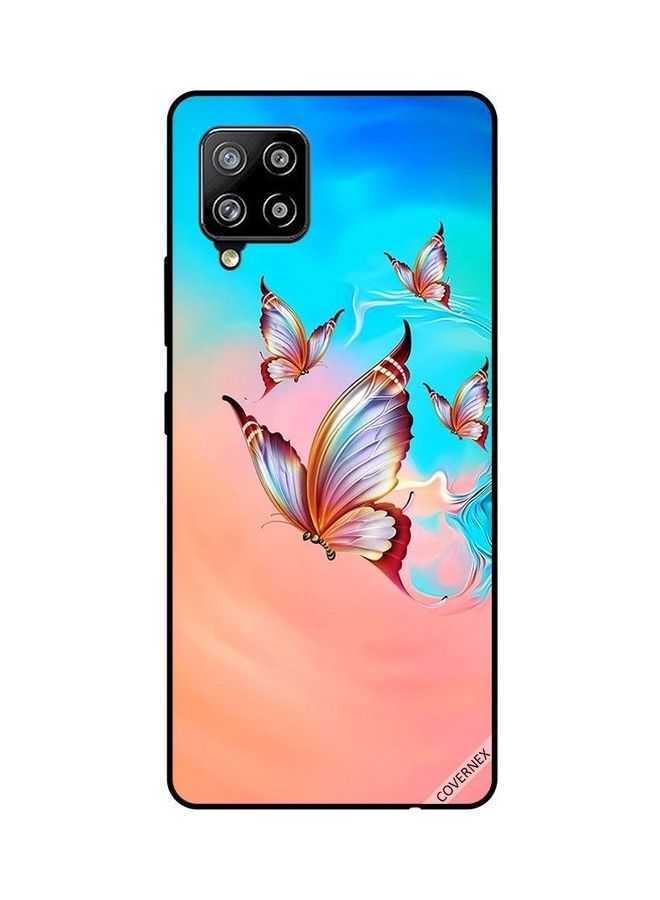 Covernex Samsung Galaxy M42 Protective Case Cover Printed Featuring 5G Butterflies Flying Over Paint Color DESIGN_0054 - Image 1