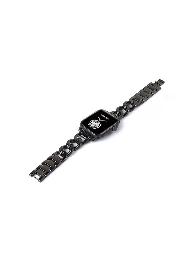 MOCOM - Replacement Chain Band For Apple iWatch Series 7/6/SE/5/4/3/2/1 38/40/41mm Black - Image 1