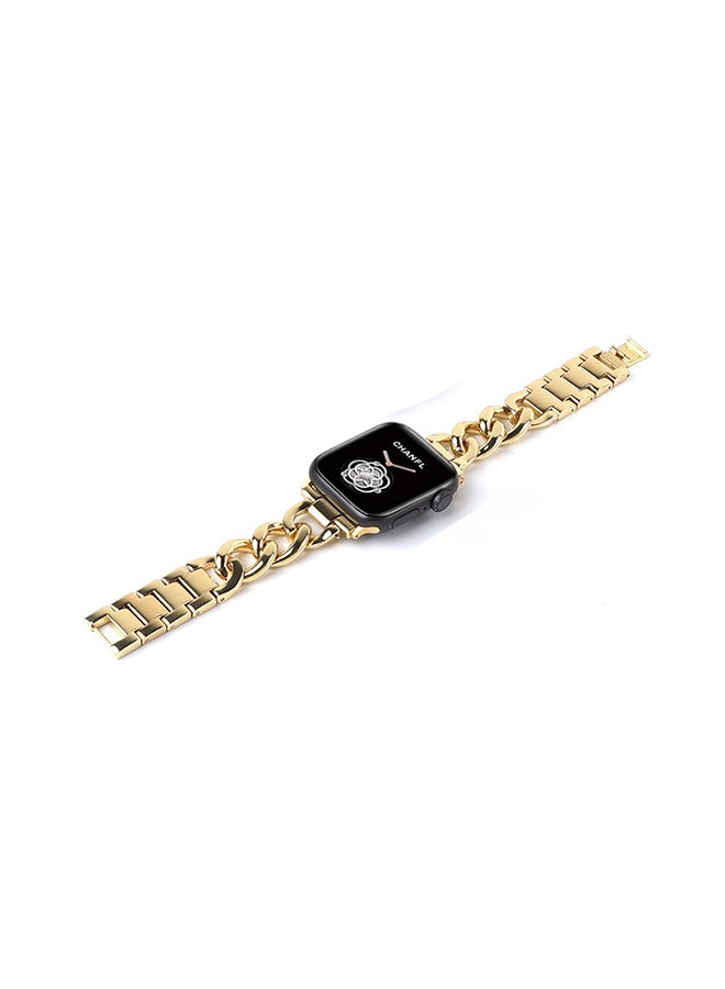 MOCOM - Replacement Chain Band For Apple iWatch Series 7/6/SE/5/4/3/2/1 38/40/41mm Gold - Image 1