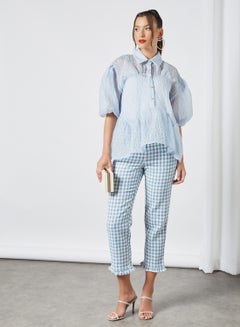 sister jane Oversized Sheer Blouse Blue  - Image 2