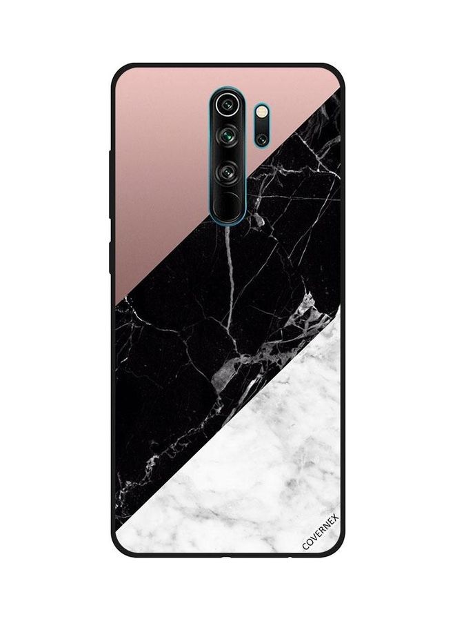 Covernex Marbel Pattern Protective Case Cover For Xiaomi Redmi Note 8 Pro White Black Multicolour 
