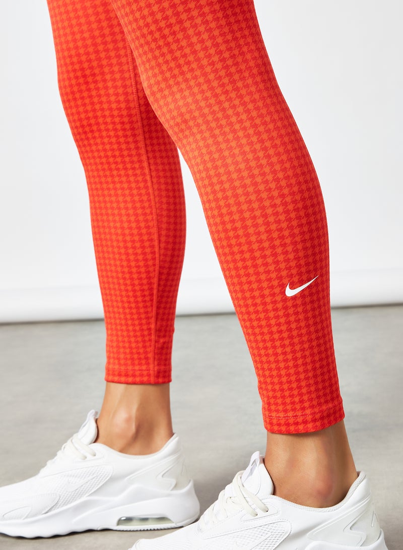 Nike - Dri-FIT Icon Clash Mid Rise Leggings Bright Red - Image 1