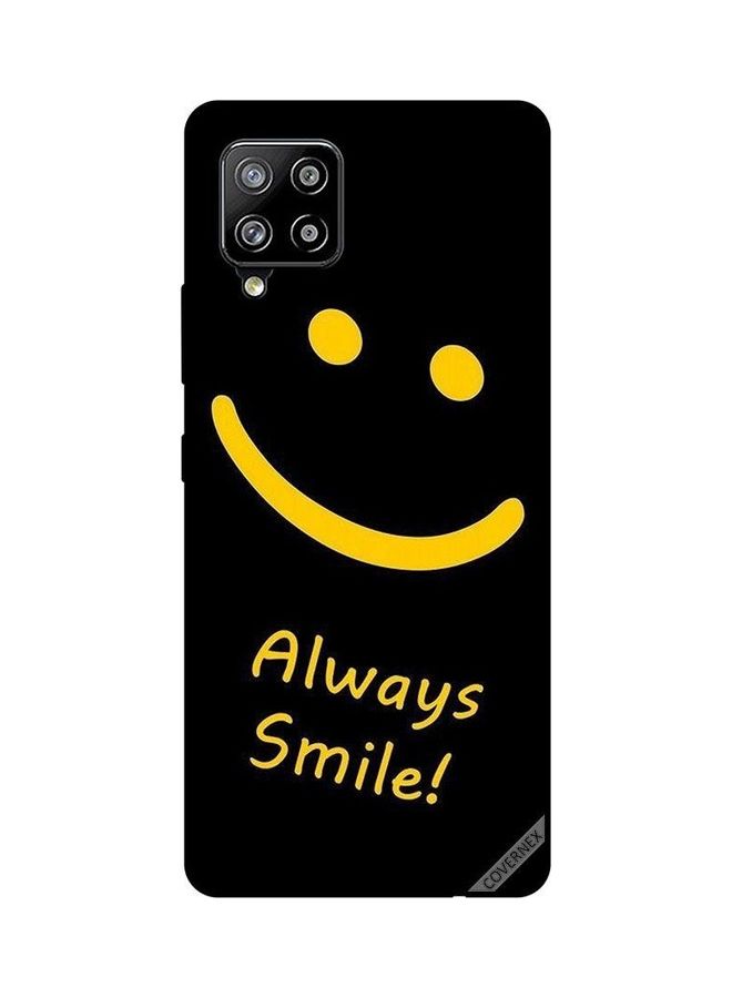 Covernex Samsung Galaxy M42 Protective Case Cover Printed Featuring 5G Always Smile Yellow DESIGN_0007 - Image 1