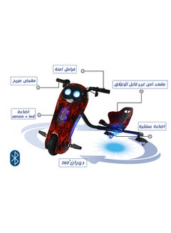 Rally 3 Wheels Electric Drift Scooter With Helmet Kit Knee Guard And Elbow  - Image 3
