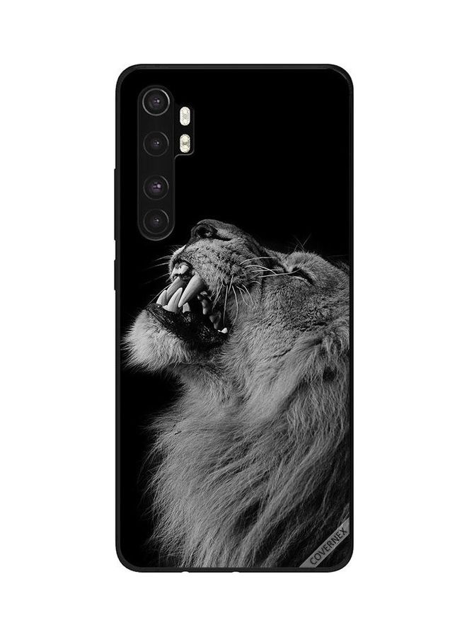 Covernex Lion Printed Protective Case Cover For Xiaomi Mi Note 10 Lite Light Grey/Black - Image 1