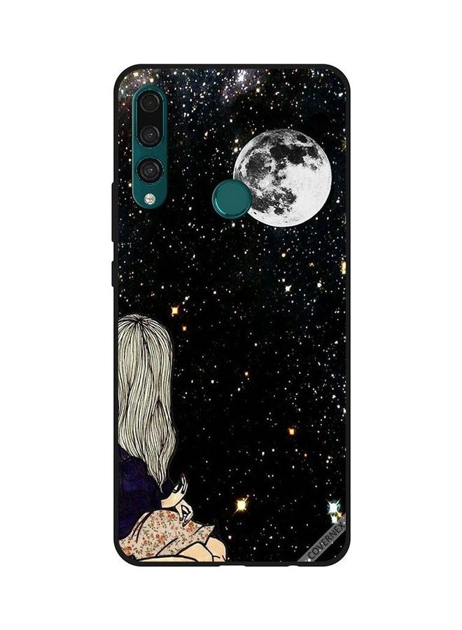 كوفرنيكس غطاء حماية واقٍ بطبعة فتاة تنظر إلى القمر لهاتف هواوي Y9 برايم 2019 متعدد الألوان - Image 1