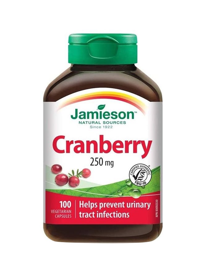 Jamieson Cranberry 250 MG - 100 Vegetarian Capsules  - Image 1