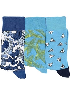 3 Pack Of Printed Crew Socks Multicolour - v1628768995/N49950414V_2