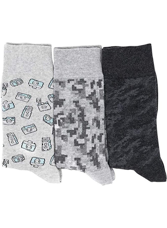 BOMBAY SOCK CO. 3 Pack Of Printed Crew Socks Multicolour  - Image 2