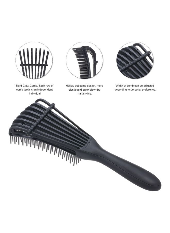 Eight-Claw Soft Scalp Massage Hair Comb Black - Image 2