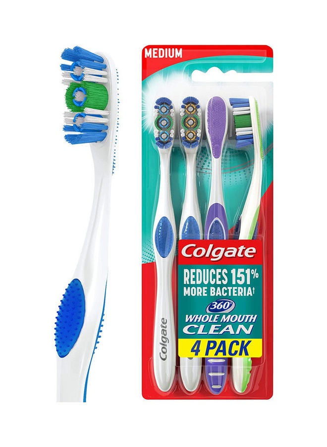 كولجيت فرشاة أسنان 360 للبالغين 4 قطع متعدد الألوان