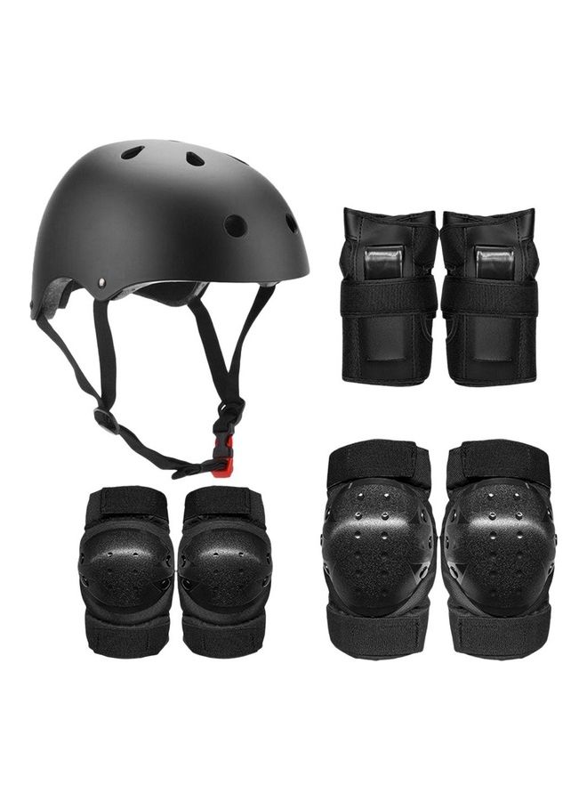 Generic Protective Gear Set 7 in 1 Knee Elbow Pad Wrist Guard Helmet Multi Sports Safety Protection for Kids  - Image 1