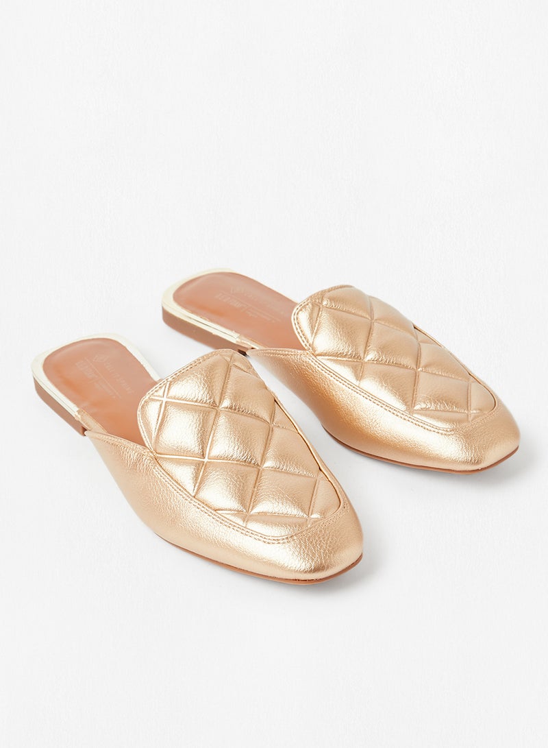 CALL IT SPRING - Dollie Quilted Slip Ons Gold - Image 1