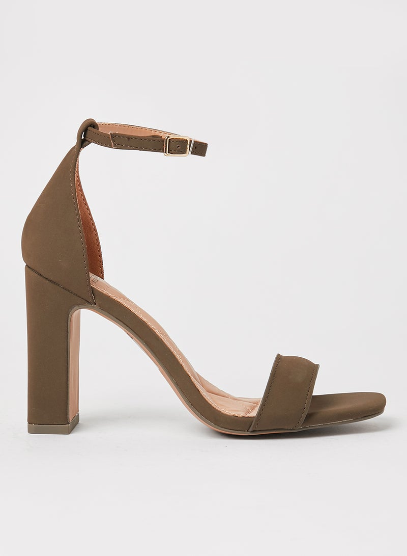 CALL IT SPRING - Kloe Block Heel Sandals Dark Brown - Image 1