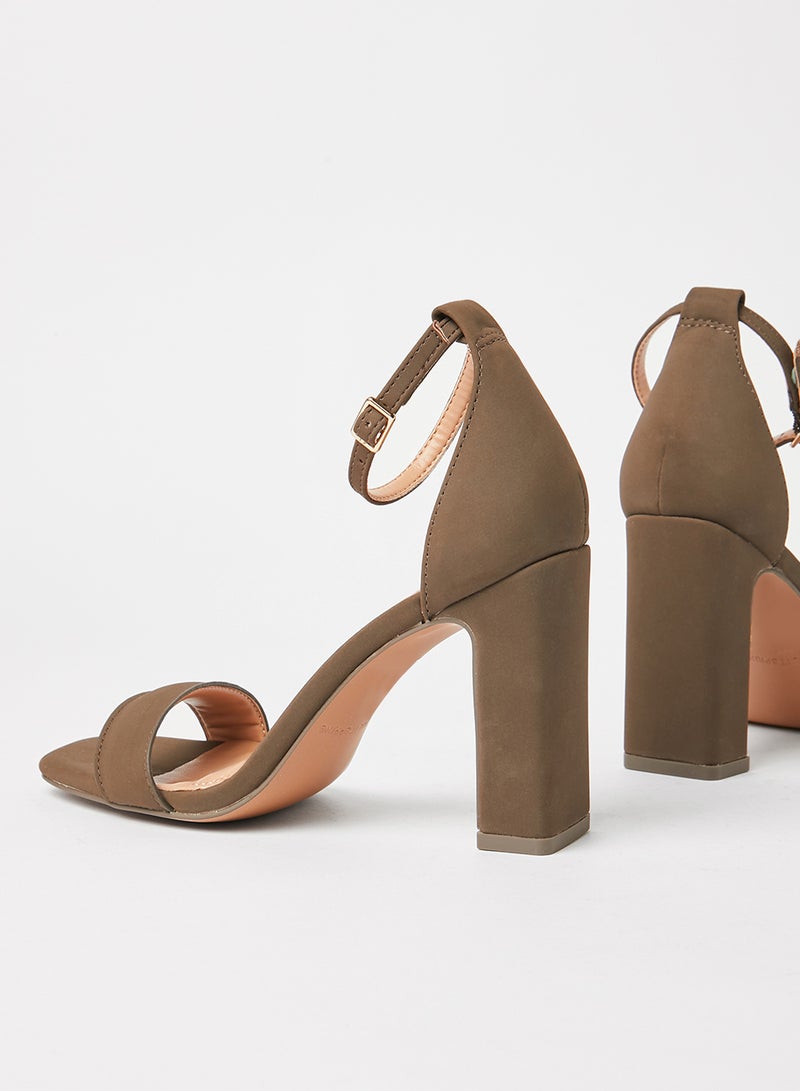 CALL IT SPRING - Kloe Block Heel Sandals Dark Brown - Image 1