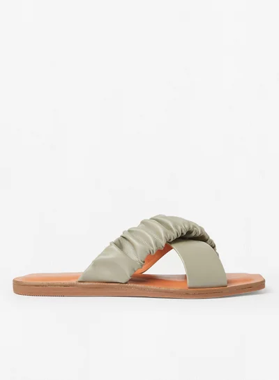 CALL IT SPRING Scrunchee Strappy Slip Ons Grey