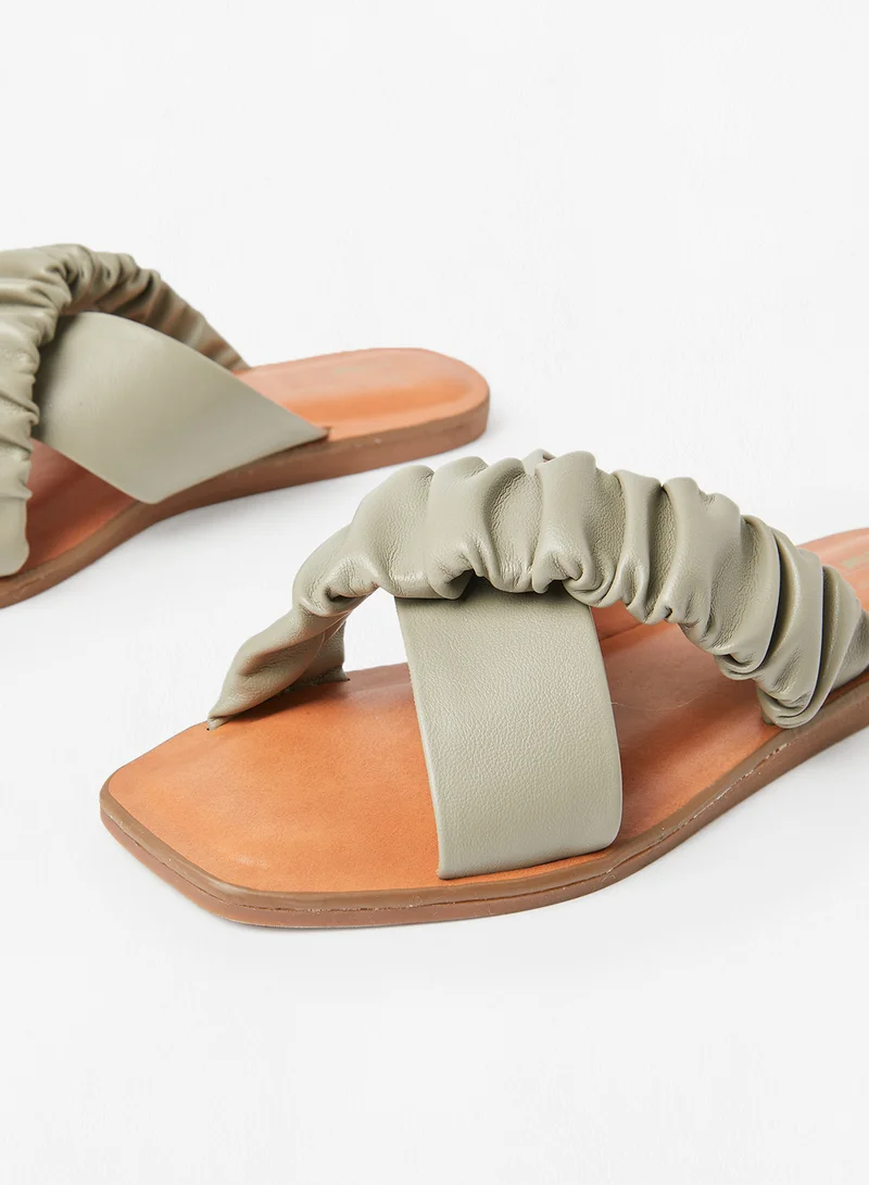 CALL IT SPRING Scrunchee Strappy Slip Ons Grey