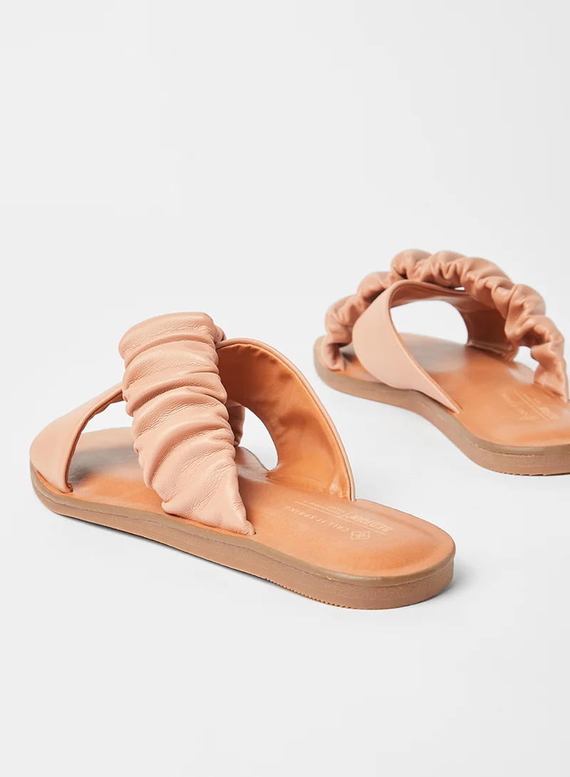 CALL IT SPRING Scrunchee Strappy Slip Ons Pink